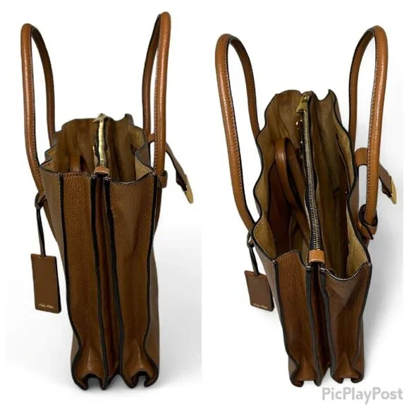 Miu Miu Madras Brown Leather 2 Way Tote - Picture 9 of 16